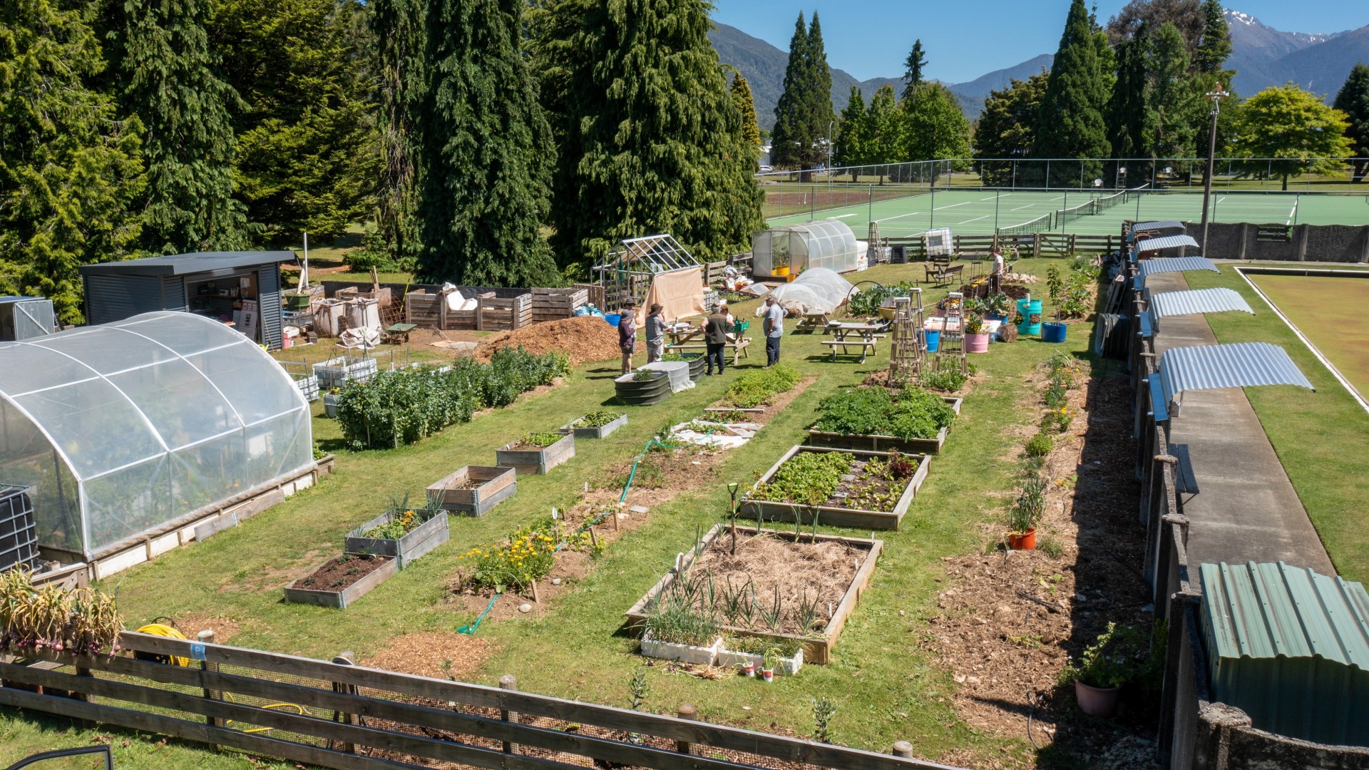 Fiordland Community Garden Aerial 1