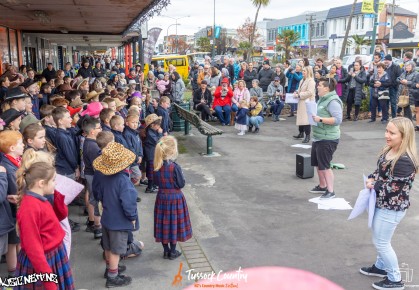 Local primary schools compete on the streets during Freeze Ya Bits Off Busking